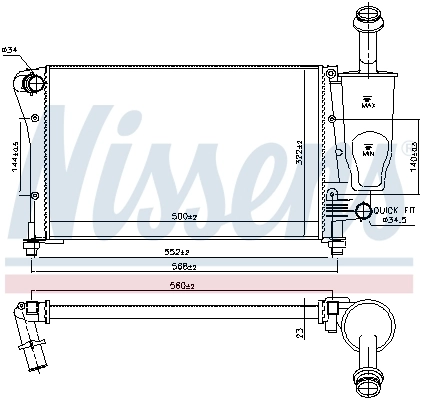 Radiateur, refroidissement du moteur NISSENS 617853