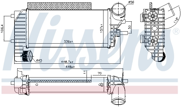 Intercooler, échangeur NISSENS 96251