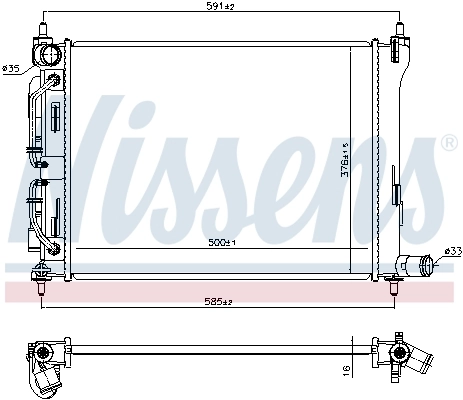 Radiateur, refroidissement du moteur NISSENS 606732