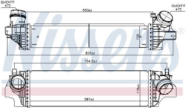 Intercooler, échangeur NISSENS 96103