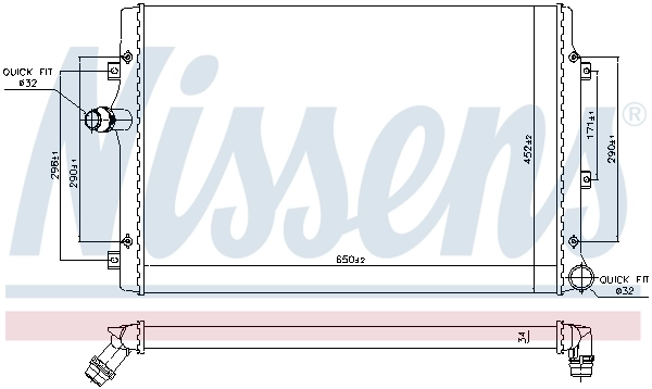 Radiateur, refroidissement du moteur NISSENS 65281A