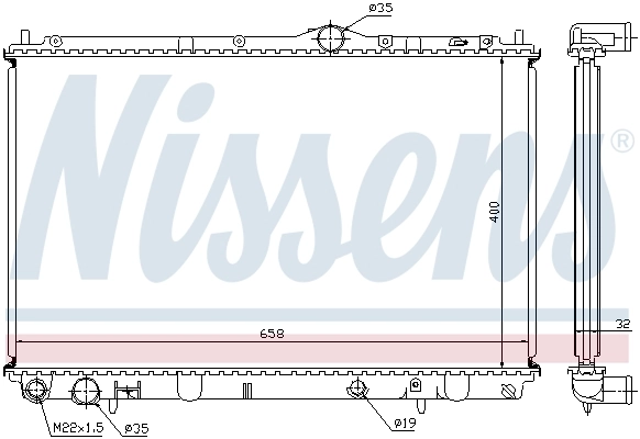 Radiateur, refroidissement du moteur NISSENS 62858A
