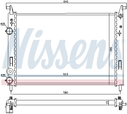 Radiateur, refroidissement du moteur NISSENS 61682