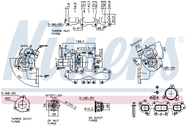 Turbocompresseur, suralimentation NISSENS 93445