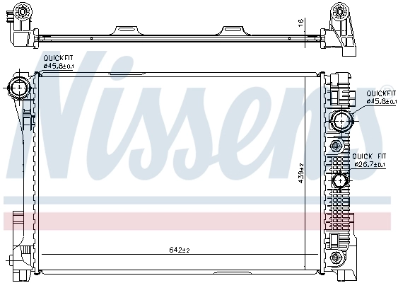 Radiateur, refroidissement du moteur NISSENS 67161