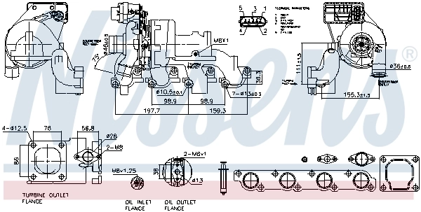 Turbocompresseur, suralimentation NISSENS 93123