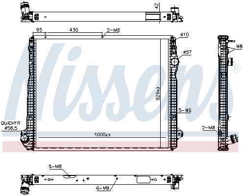 Radiateur, refroidissement du moteur NISSENS 606322