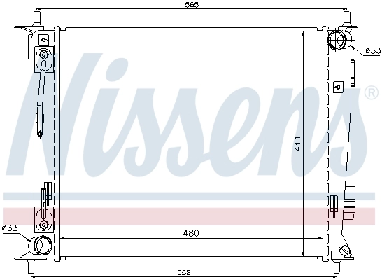 Radiateur, refroidissement du moteur NISSENS 66730