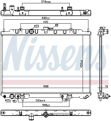 Radiateur, refroidissement du moteur NISSENS 68799