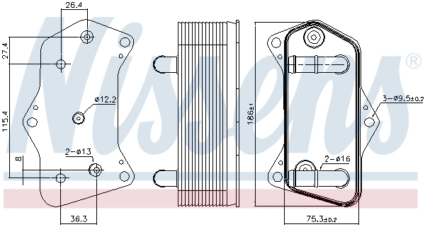 Radiateur d'huile de boîte automatique NISSENS 91160
