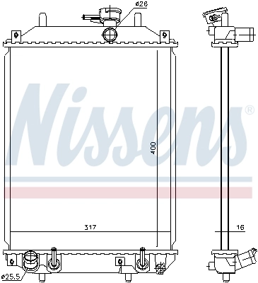 Radiateur, refroidissement du moteur NISSENS 61739