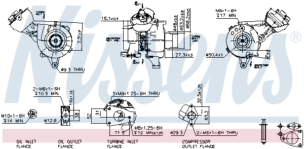 Turbocompresseur, suralimentation NISSENS 93121