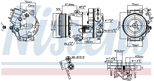 Compresseur, climatisation NISSENS 890266