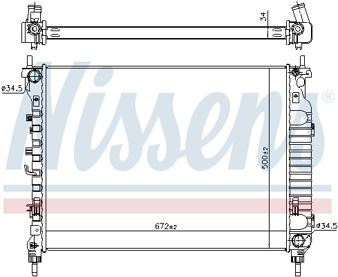 Radiateur, refroidissement du moteur NISSENS 606255