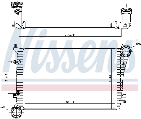 Intercooler, échangeur NISSENS 96619