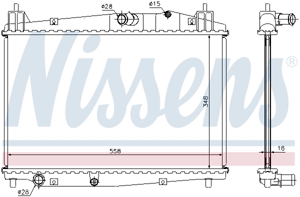 Radiateur, refroidissement du moteur NISSENS 68506