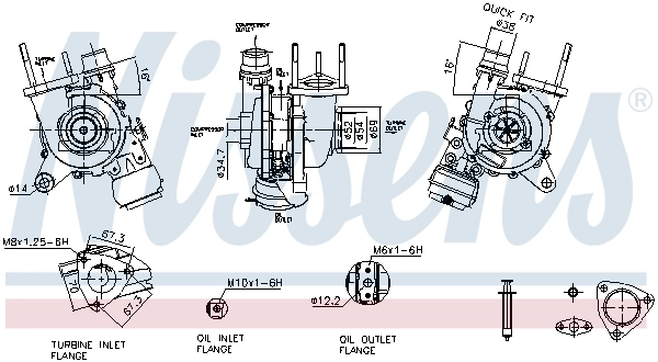 Turbocompresseur, suralimentation NISSENS 93551