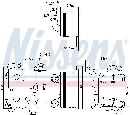 Radiateur d'huile NISSENS 91193