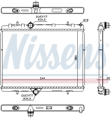Radiateur, refroidissement du moteur NISSENS 636029