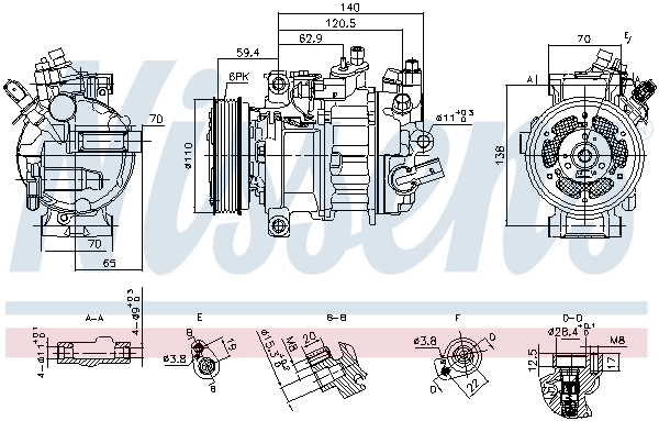 Compresseur, climatisation NISSENS 890944