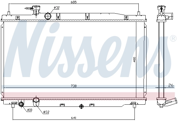 Radiateur, refroidissement du moteur NISSENS 681386