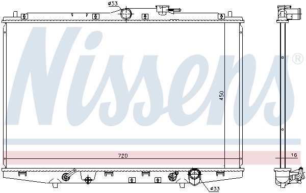 Radiateur, refroidissement du moteur NISSENS 681385