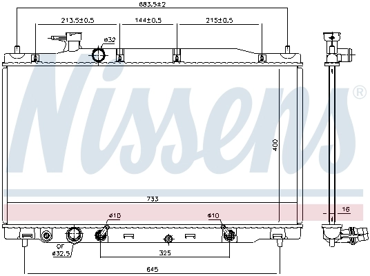 Radiateur, refroidissement du moteur NISSENS 681405