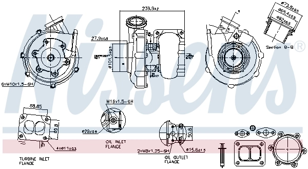 Turbocompresseur, suralimentation NISSENS 93390