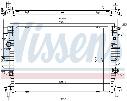 Radiateur, refroidissement du moteur NISSENS 620156