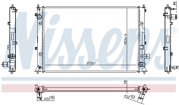 Radiateur, refroidissement du moteur NISSENS 606297