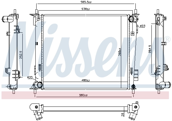 Radiateur, refroidissement du moteur NISSENS 66791