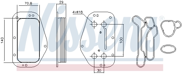 Radiateur d'huile NISSENS 90741