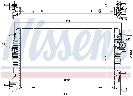 Radiateur, refroidissement du moteur NISSENS 637648