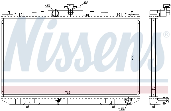 Radiateur, refroidissement du moteur NISSENS 646833