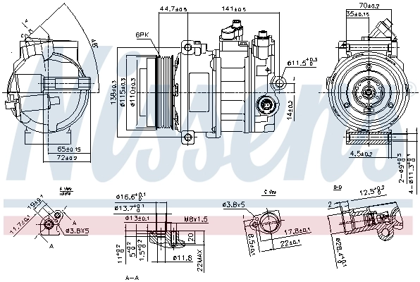 Compresseur, climatisation NISSENS 890304