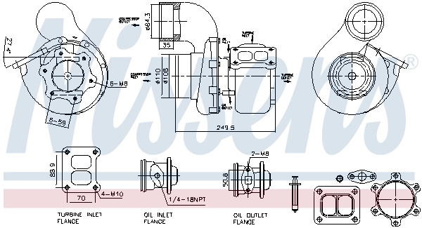 Turbocompresseur, suralimentation NISSENS 93618