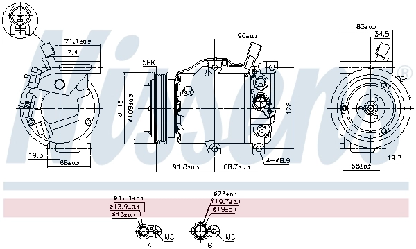 Compresseur, climatisation NISSENS 891184