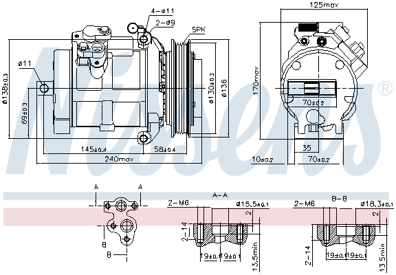 Compresseur, climatisation NISSENS 890049