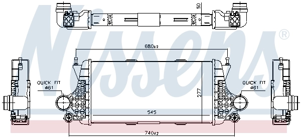 Intercooler, échangeur NISSENS 96332
