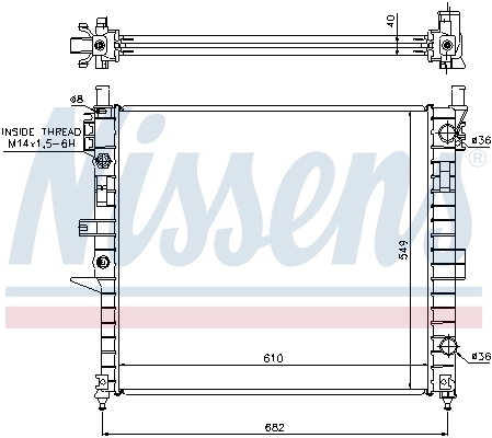 Radiateur, refroidissement du moteur NISSENS 62787A