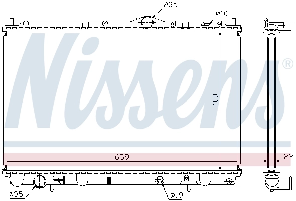 Radiateur, refroidissement du moteur NISSENS 65543A
