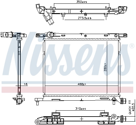 Radiateur, refroidissement du moteur NISSENS 607029