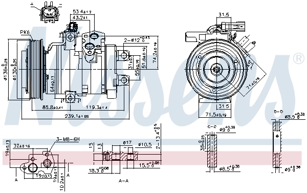 Compresseur, climatisation NISSENS 890162