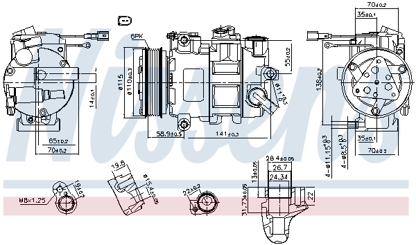 Compresseur, climatisation NISSENS 890620