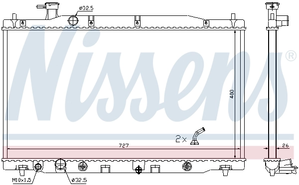 Radiateur, refroidissement du moteur NISSENS 681372
