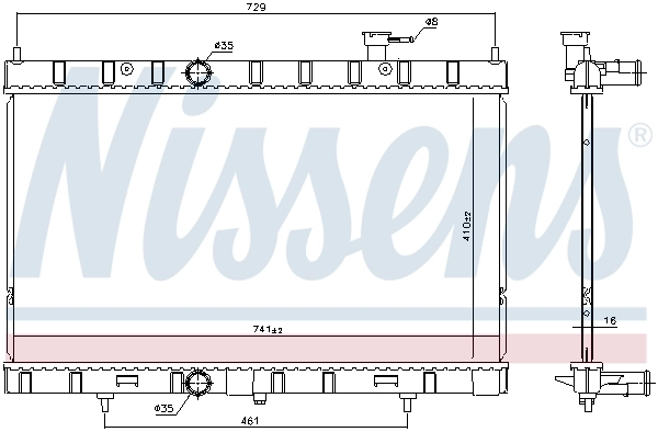 Radiateur, refroidissement du moteur NISSENS 68789