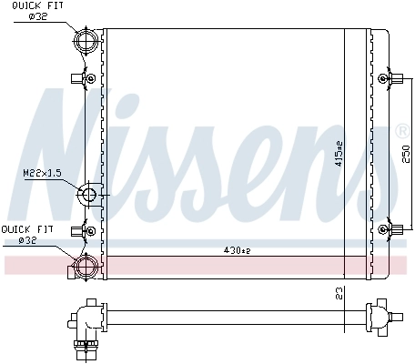 Radiateur, refroidissement du moteur NISSENS 641011