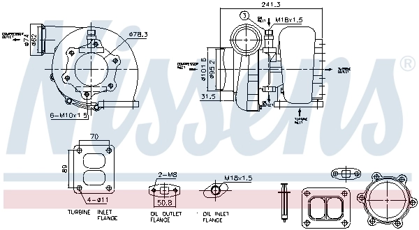 Turbocompresseur, suralimentation NISSENS 93598