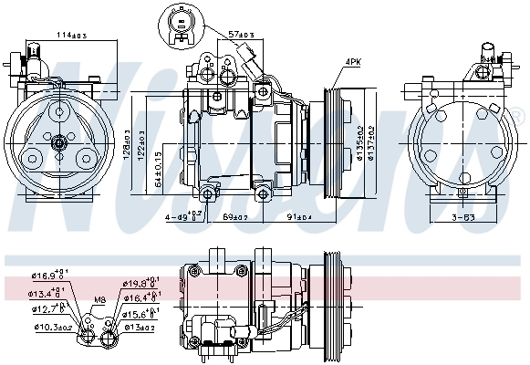 Compresseur, climatisation NISSENS 89274