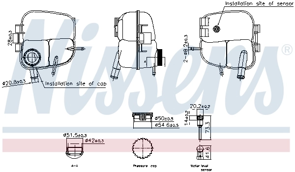 NISSENS 996303 — Бачок розширювальний